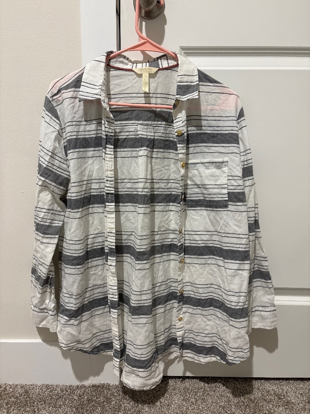 Matilda Jane X Joanna Gaines Cotton Stripe Button Down Shirt Womens size small